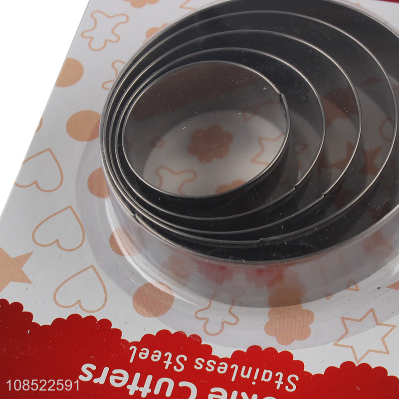 Wholesale 5 pieces multipurpose stainless steel round cookies moulds