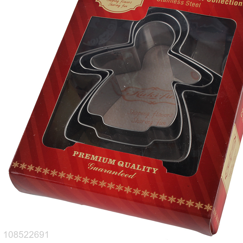 China imports 3pcs/set stainless steel girl shape cookies cutters