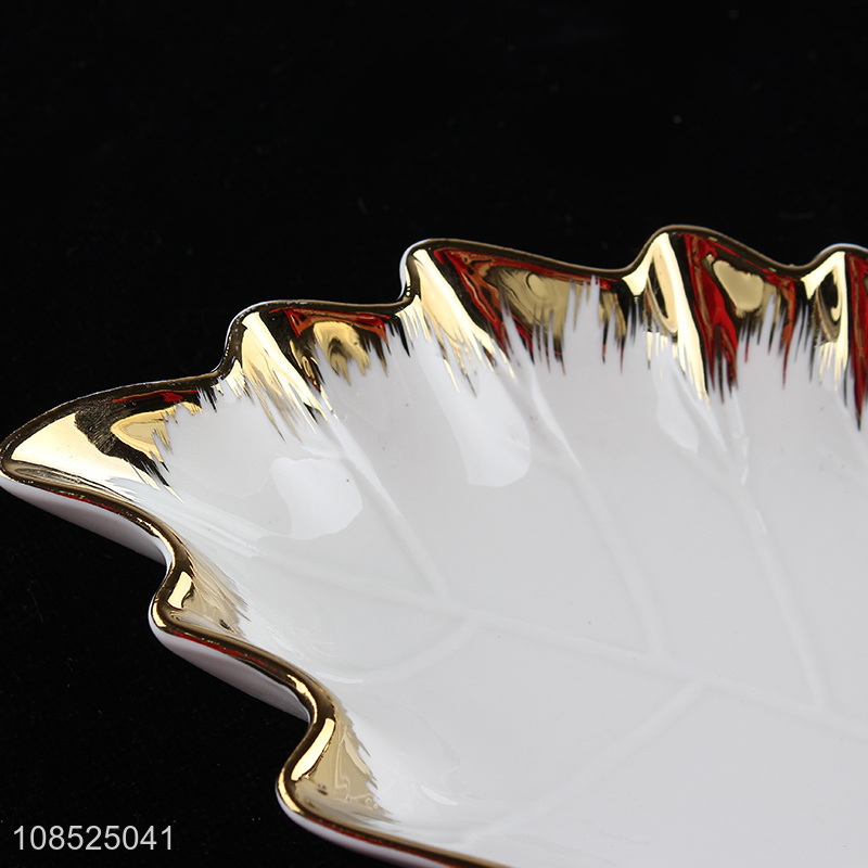 Creative design leaves shape home restaurant ceramic plate tableware