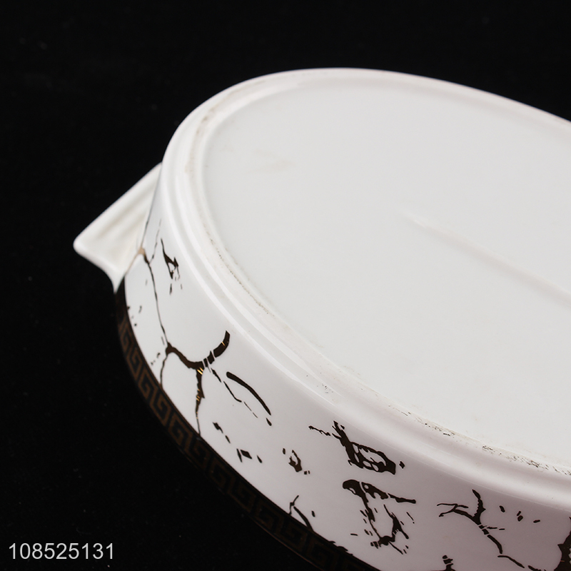 Best selling tray shaped ceramic dinnerware plate dishes wholesale