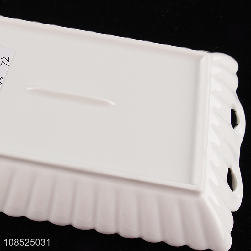 New arrival rectangle decorative ceramic plate dishes for dinnerware