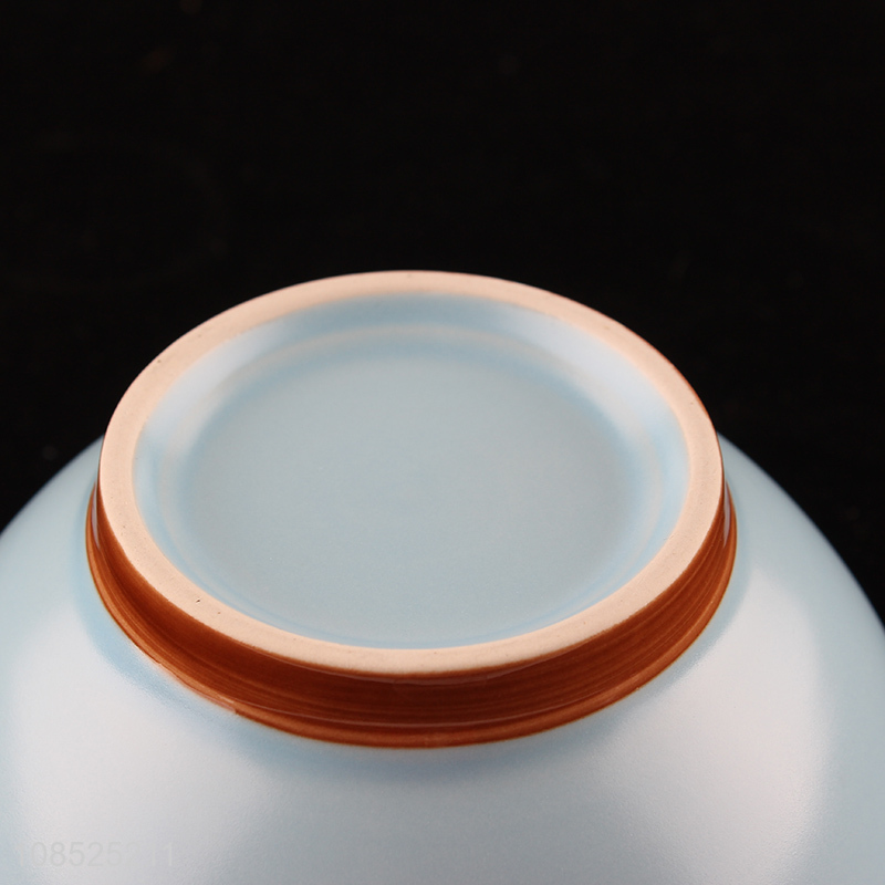 High quality blue round ceramic bowl tableware bowl for household