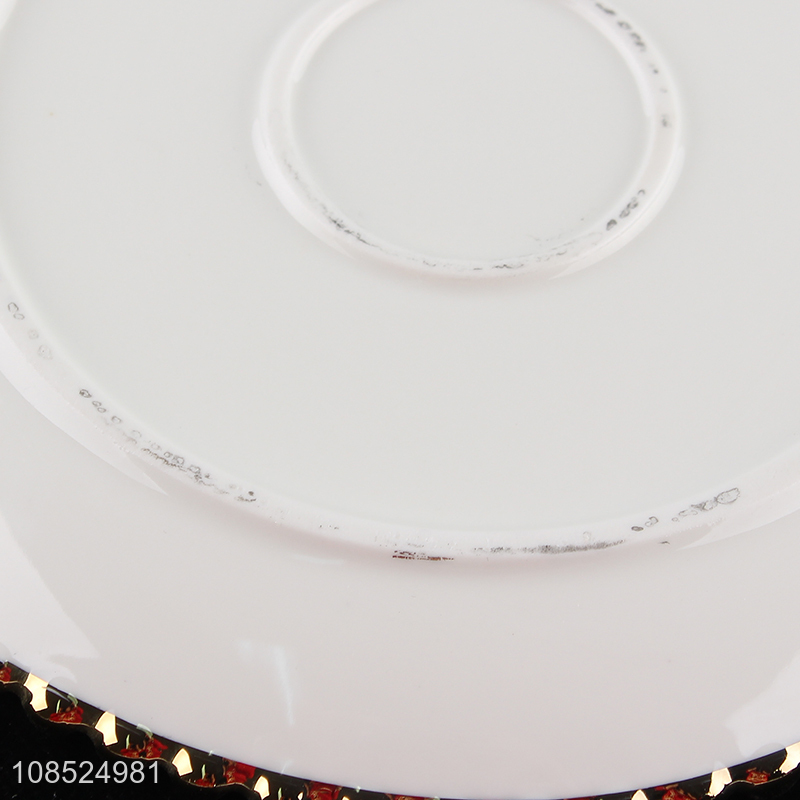 Good price round luxury style ceramic plate dishes for decoration