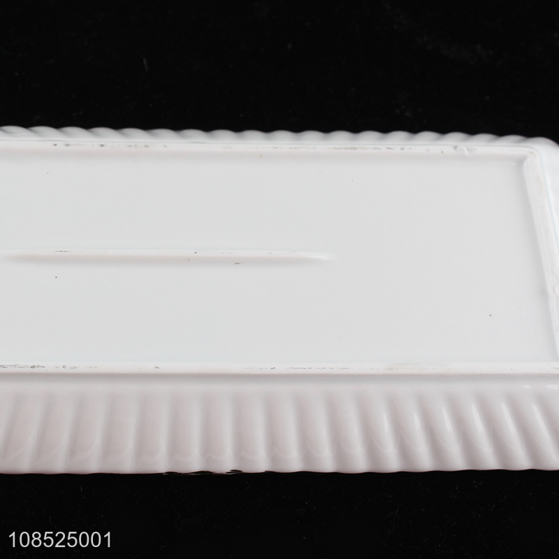 Popular products rectangle ceramic plate for table decoration