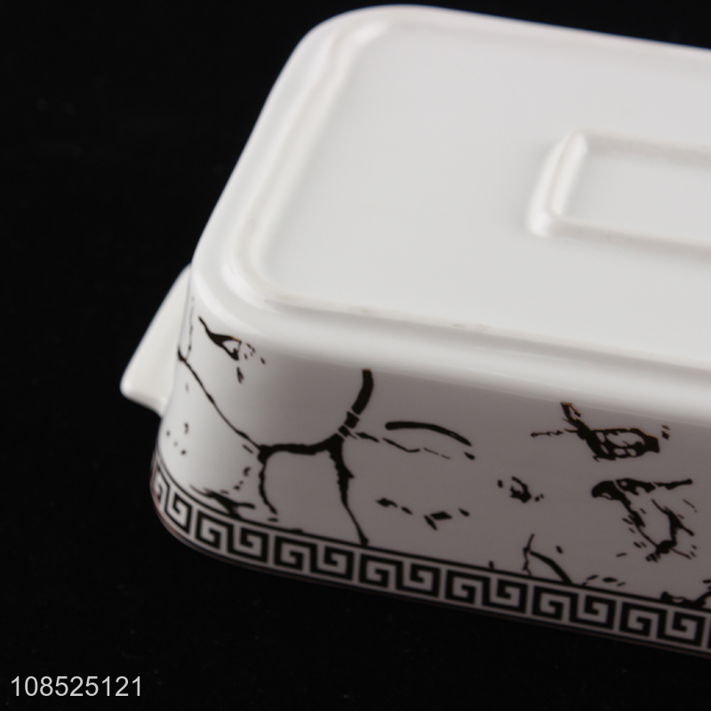 Popular products ceramic tableware plate with handle