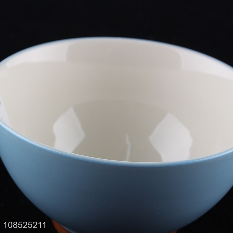 High quality blue round ceramic bowl tableware bowl for household