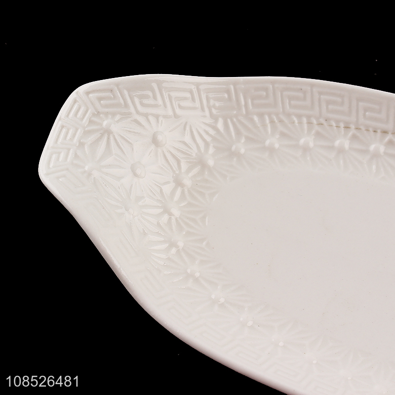 Factory price large ceramic fish plate household ceramic dish