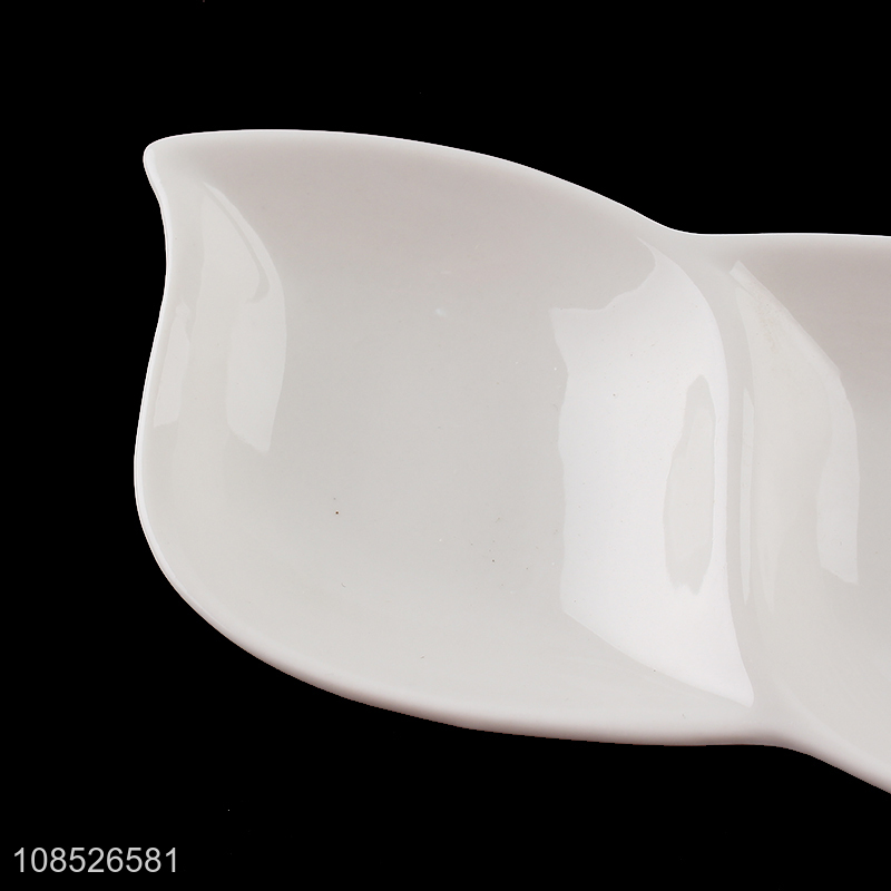 Bottom price 3-compartment ceramic spice dish vinegar plate