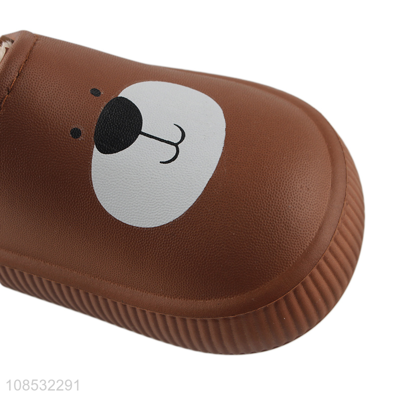 Hot selling cute waterproof thick sole winter warm slippers for kids