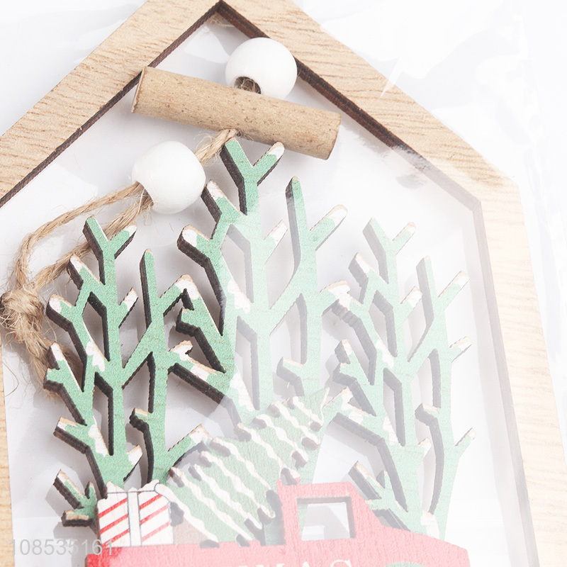 High quality laser cut wooden ornaments Xmas tree decoration