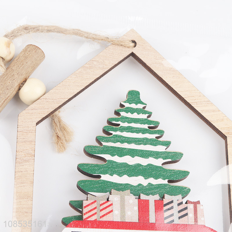 High quality laser cut wooden ornaments Xmas tree decoration
