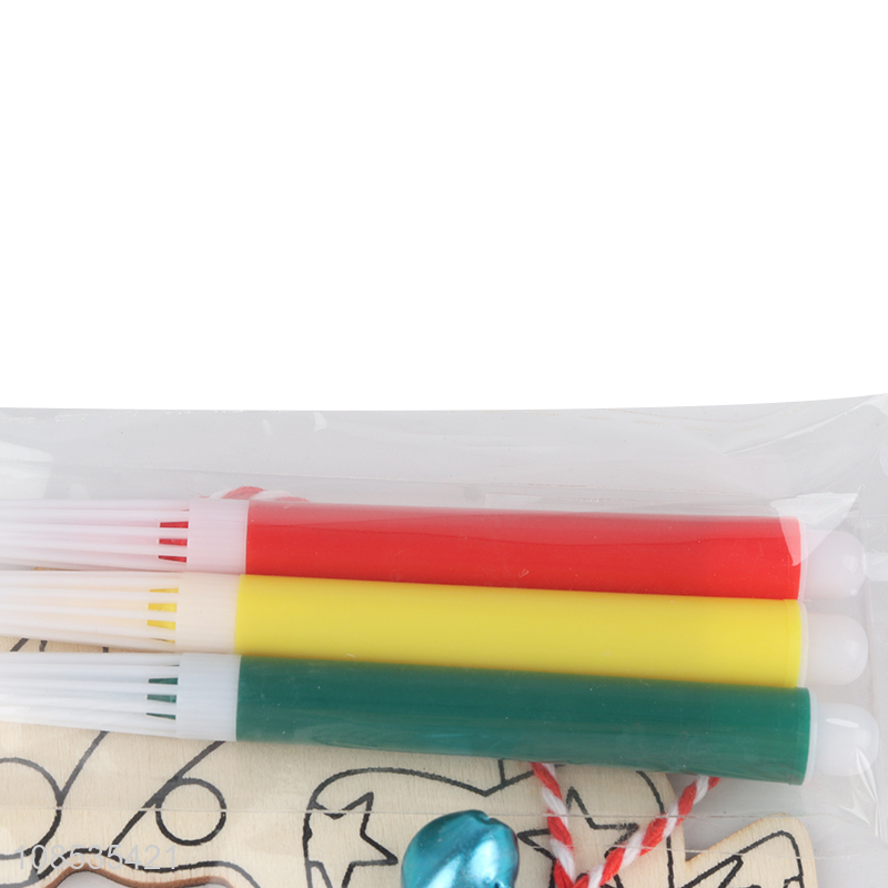 Factory price unfinished wooden slices DIY painting Xmas ornament