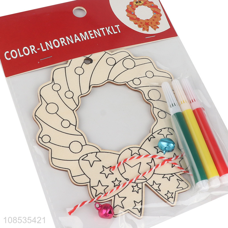 Factory price unfinished wooden slices DIY painting Xmas ornament