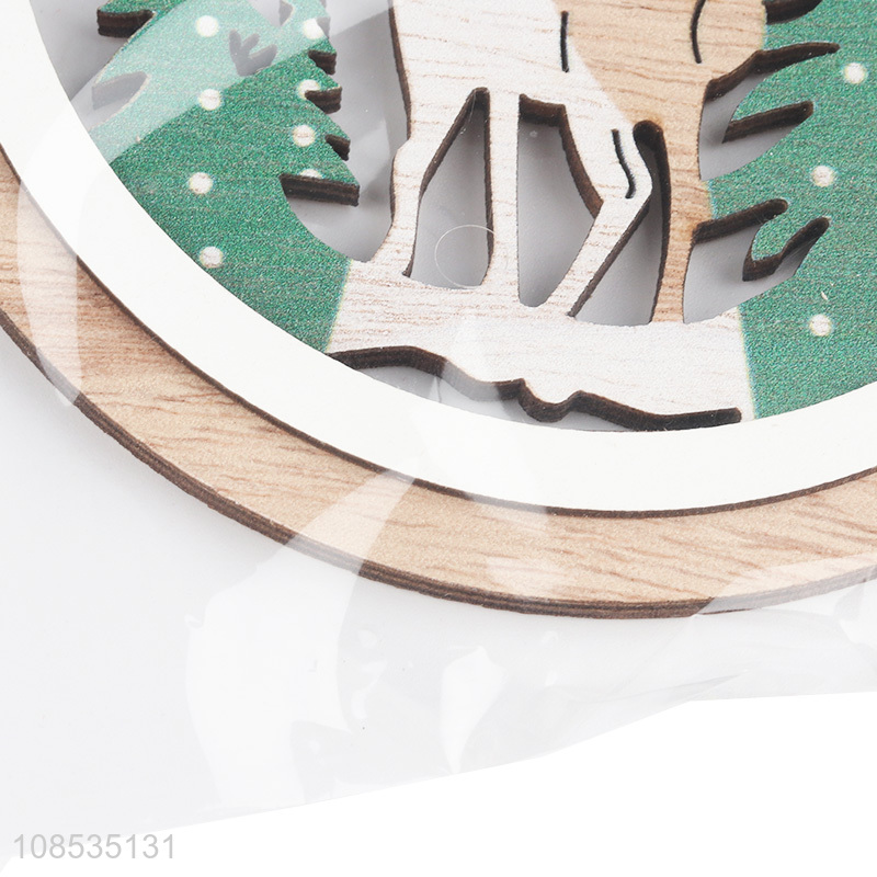 Wholesale laser cutting wood carving ornaments for Christmas tree
