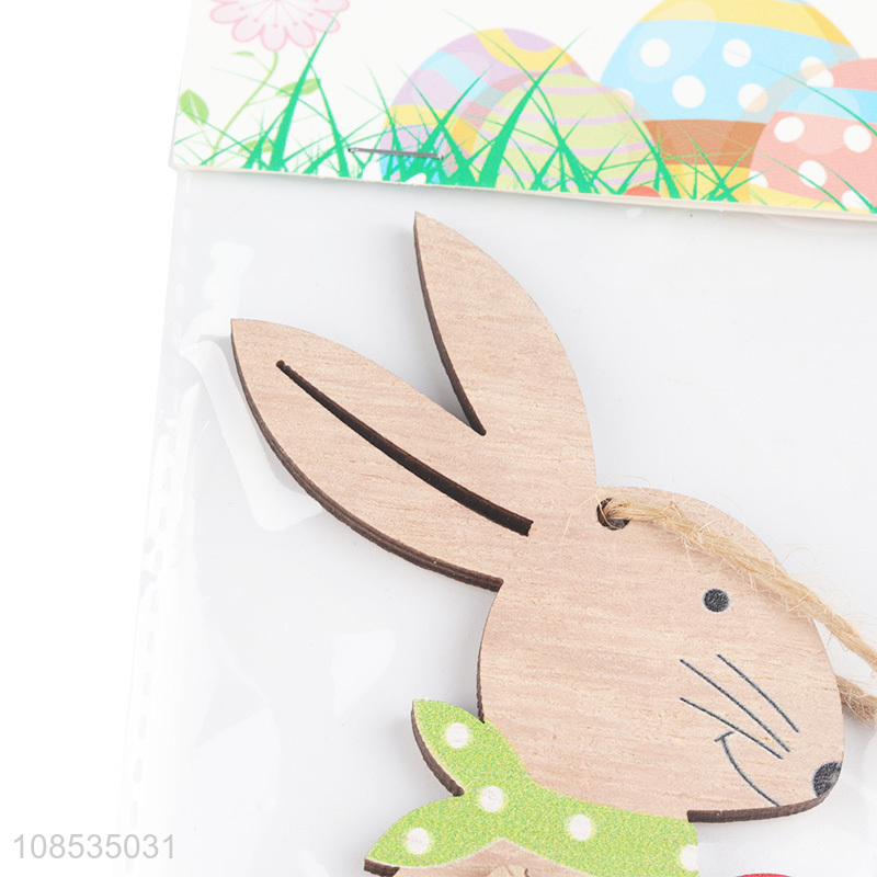 Wholesale Easter tree ornaments hanging painted wooden crafts