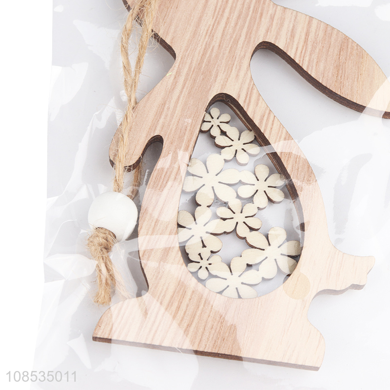 Online wholesale Easter tree decoration hanging wooden ornaments