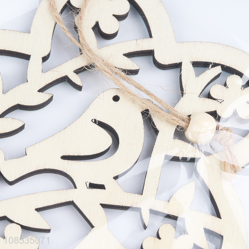 New arrival hollowed out wooden Easter tree hanging ornaments