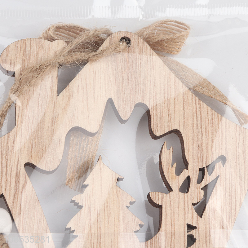 Factory price Christmas tree decoration wooden hanging ornament