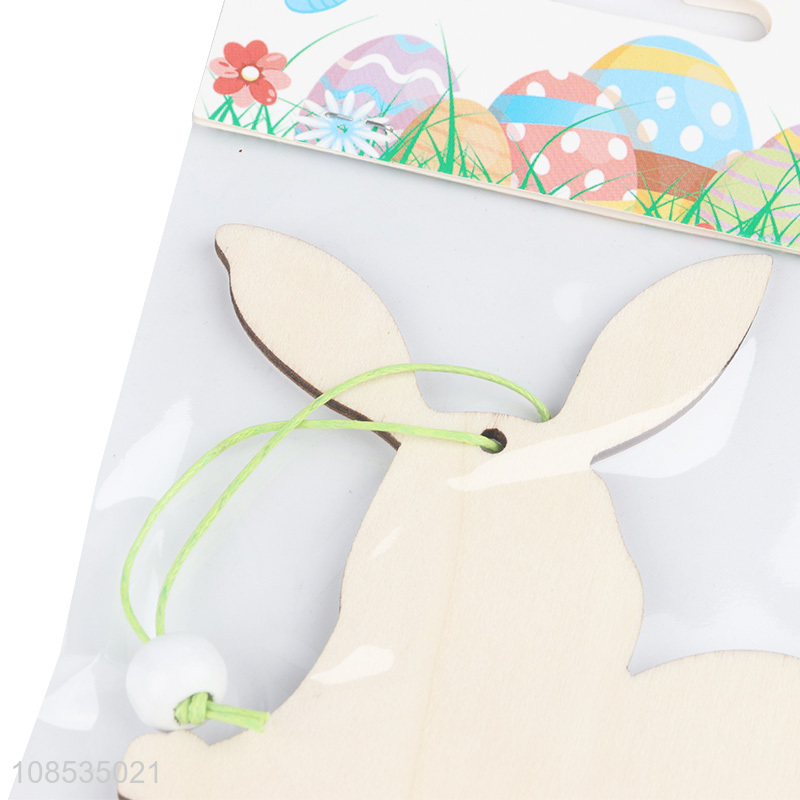 Wholesale laser cut wooden ornament for Easter tree decoration