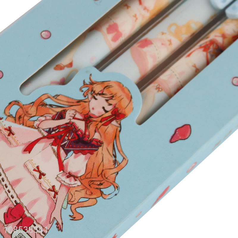 Wholesale 0.5mm black ink press type plastic gel ink pen set