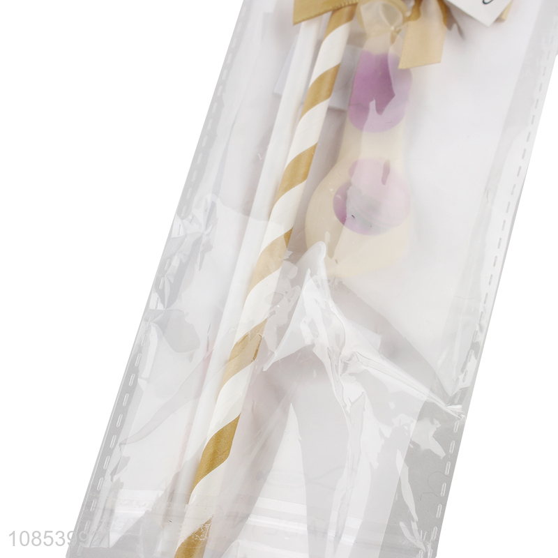 Good quality party supplies latex balloon with cake topper, straws and bow