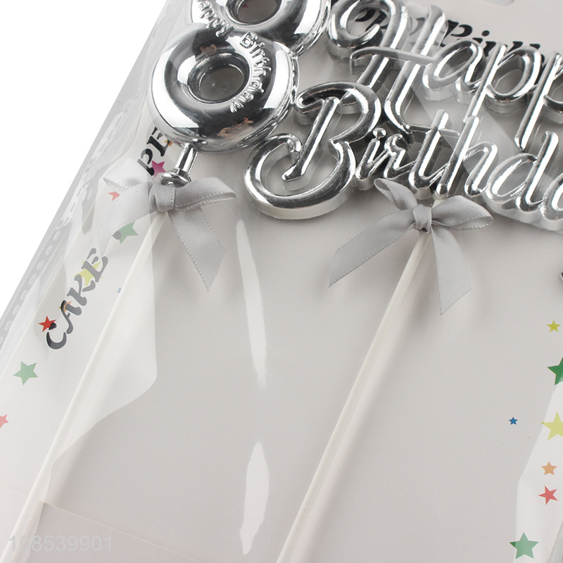 Online wholesale 2 pieces cake toppers birthday party cake toppers