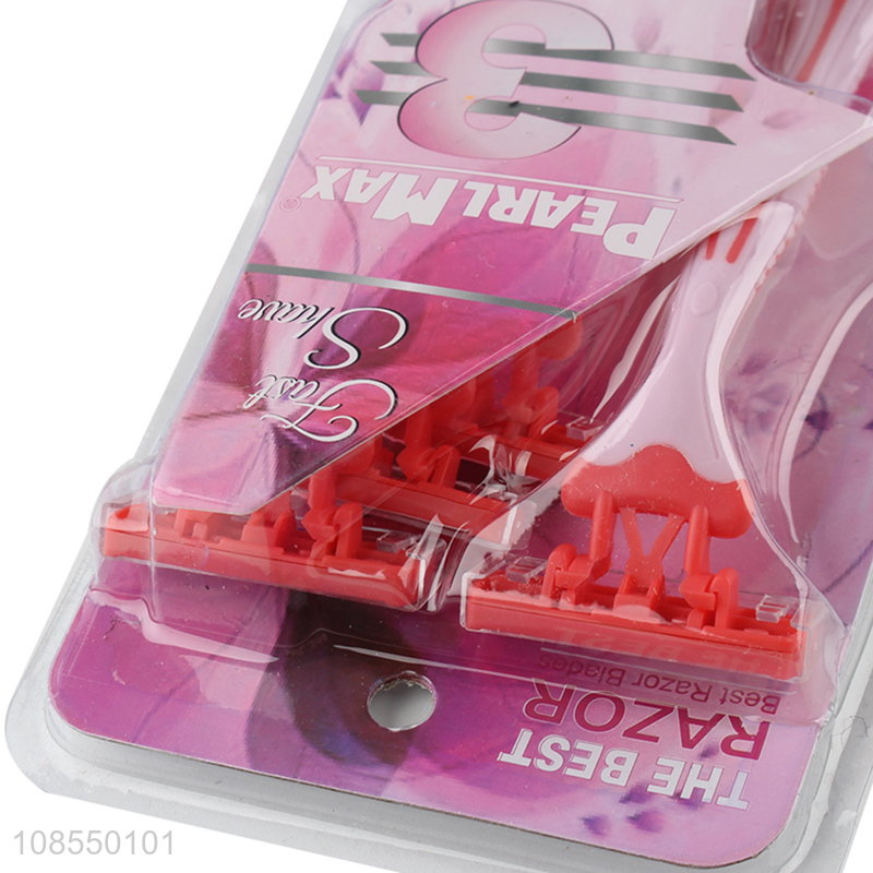 Wholesale from china triple blades disposable razor with rubber handle