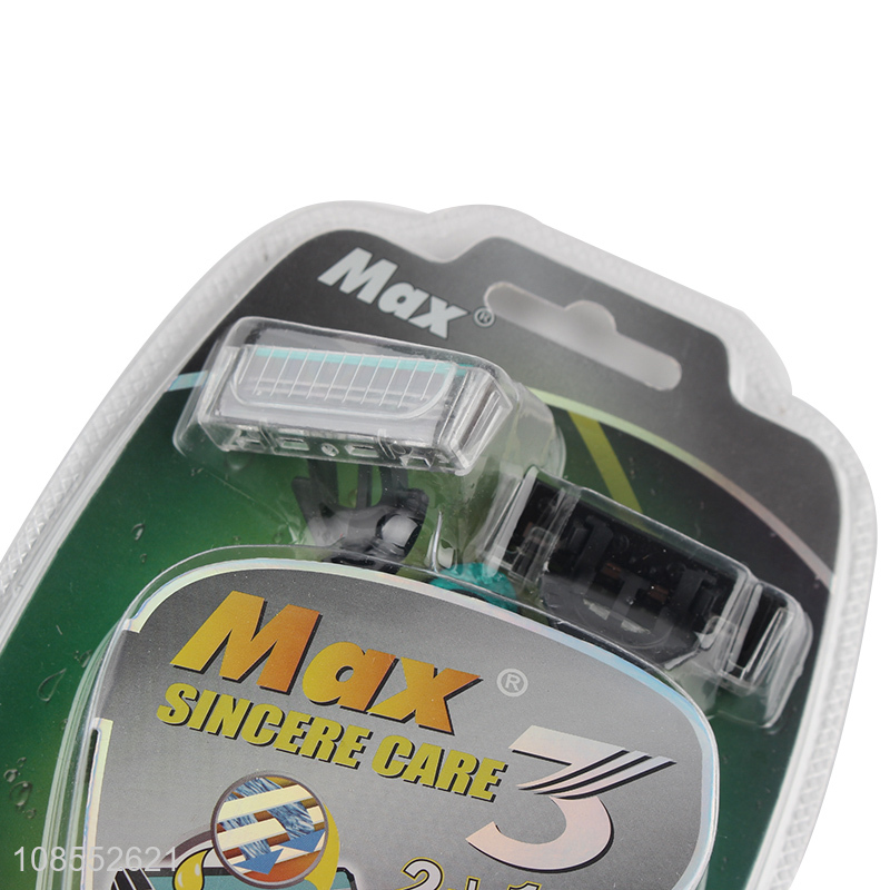 Factory price 3 blades disposable razors with lubricating strip