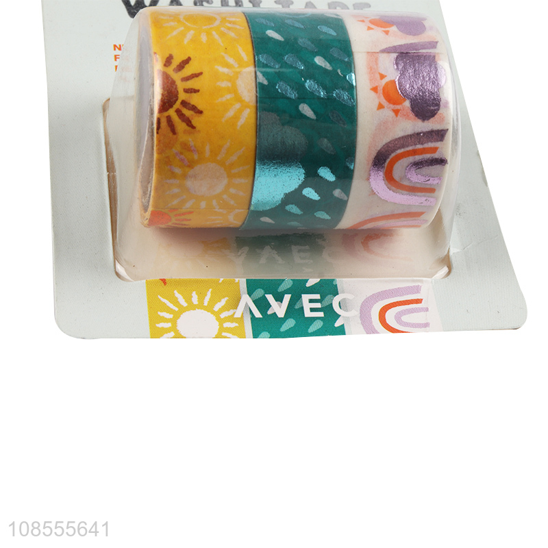 Wholesale 3pcs hot stamping paper tapes washi tape for scrapbooking
