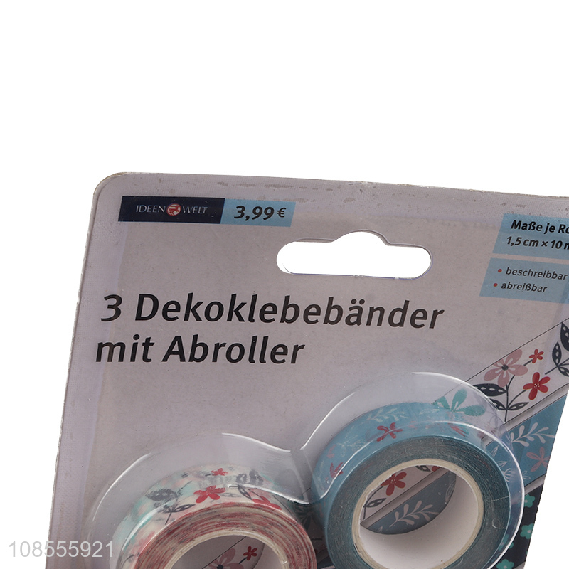 High quality 3pcs floral pattern washi tapes for DIY scrapbooking