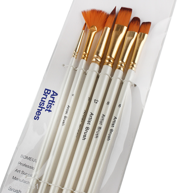 Factory wholesale 6pcs/set painting brush set oil paint brush set