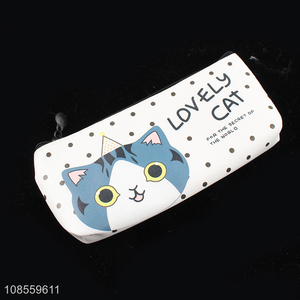 New products cute cat printed pencil pouch <em>cosmetic</em> <em>bag</em>