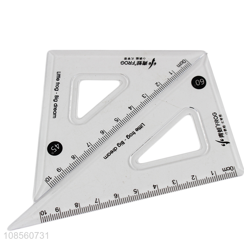 Good quality 4pcs/set plastic gemetric protractor ruler set