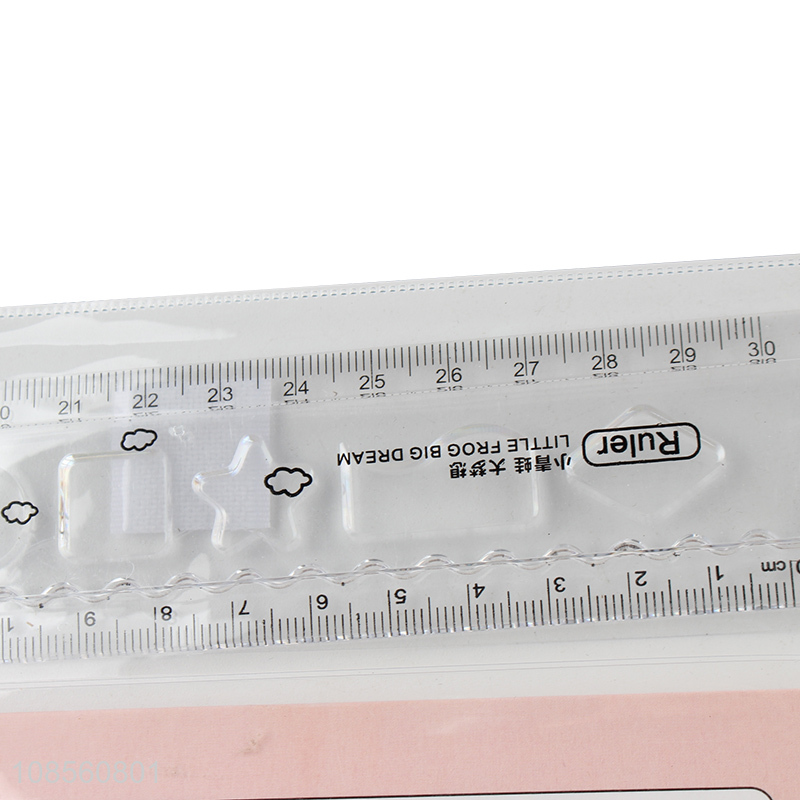 Wholesale 4-piece geometry school set plastic triangle ruler set