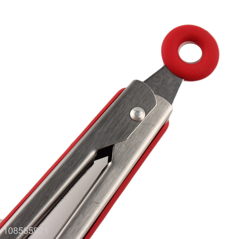 Factory supply 9 inch stainless steel food tong salad tong