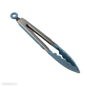 Good quality 9 inch stainless steel nylon kitchen serving tong