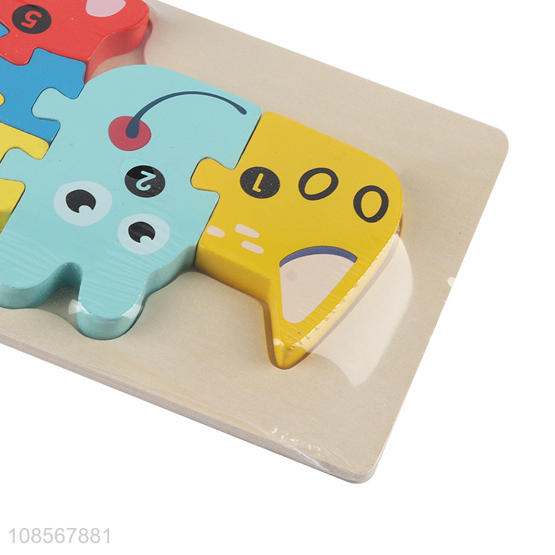 Factory supply cartoon animal puzzle wooden rhinoceros puzzle