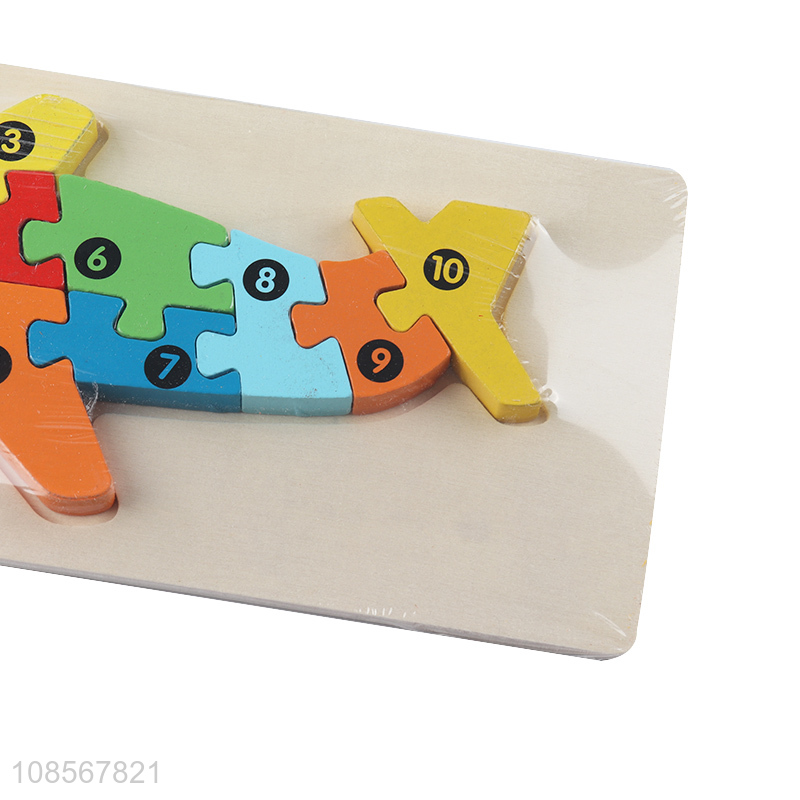 Wholesale educational toy wooden plane puzzle for kids toddlers