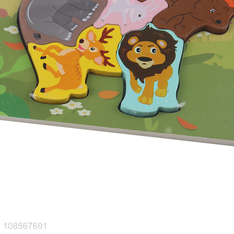 Hot selling 3D animal jigsaw puzzle wooden educational toy