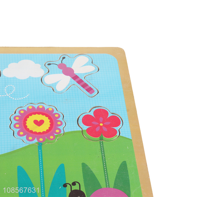 New product kids educational toy wooden flower puzzle toy