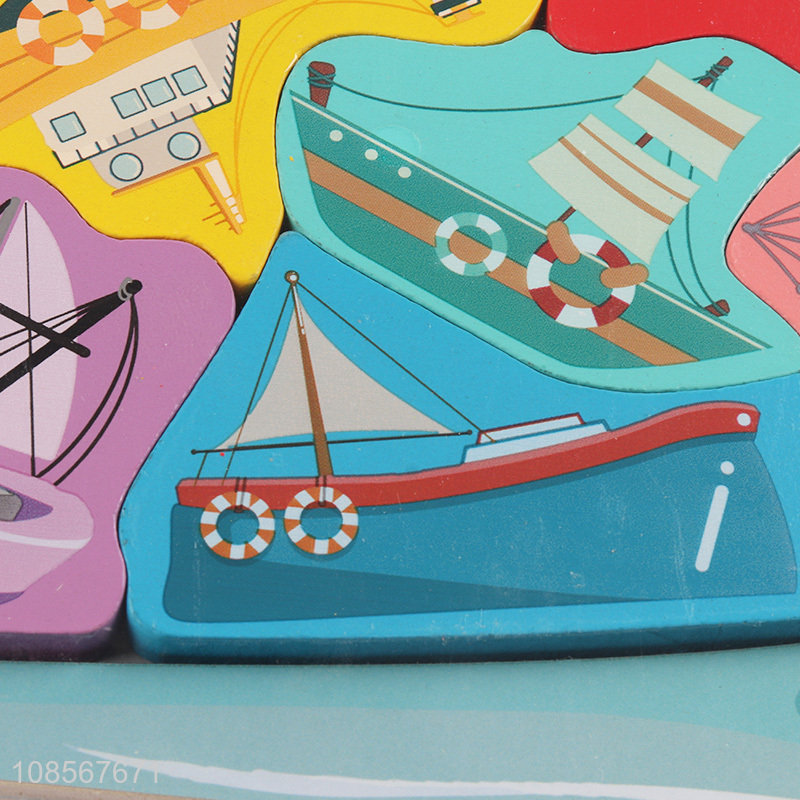 Hot sale educational cartoon steamship puzzle toy for toddlers