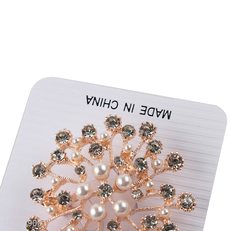 Wholesale flower alloy brooch pin scarf buckle for ladies