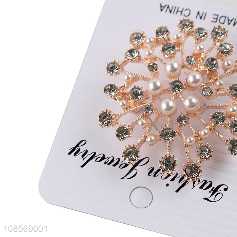 Wholesale flower alloy brooch pin scarf buckle for ladies