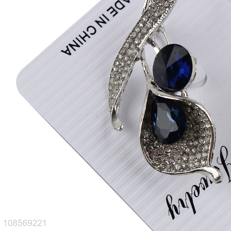 Hot product diamond calla lily alloy brooch pin for women