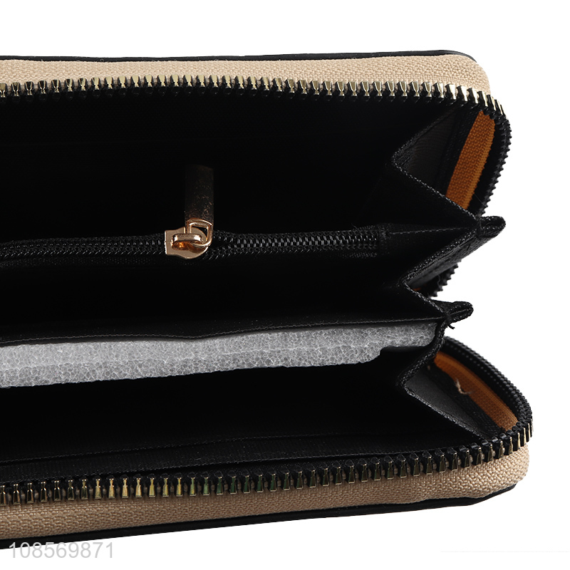 Good quality women pvc wallet card holder with zipper