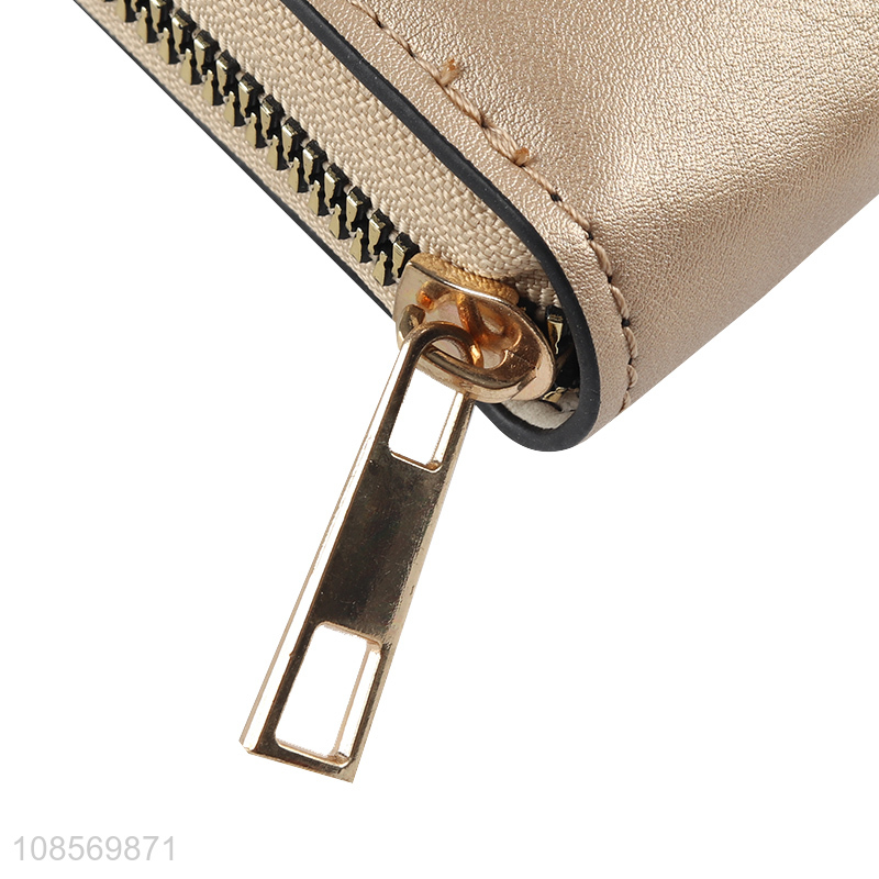 Good quality women pvc wallet card holder with zipper