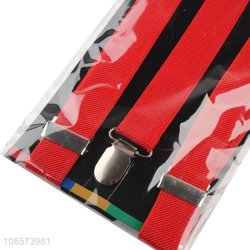 Best selling adjustable elastic red suspenders wholesale