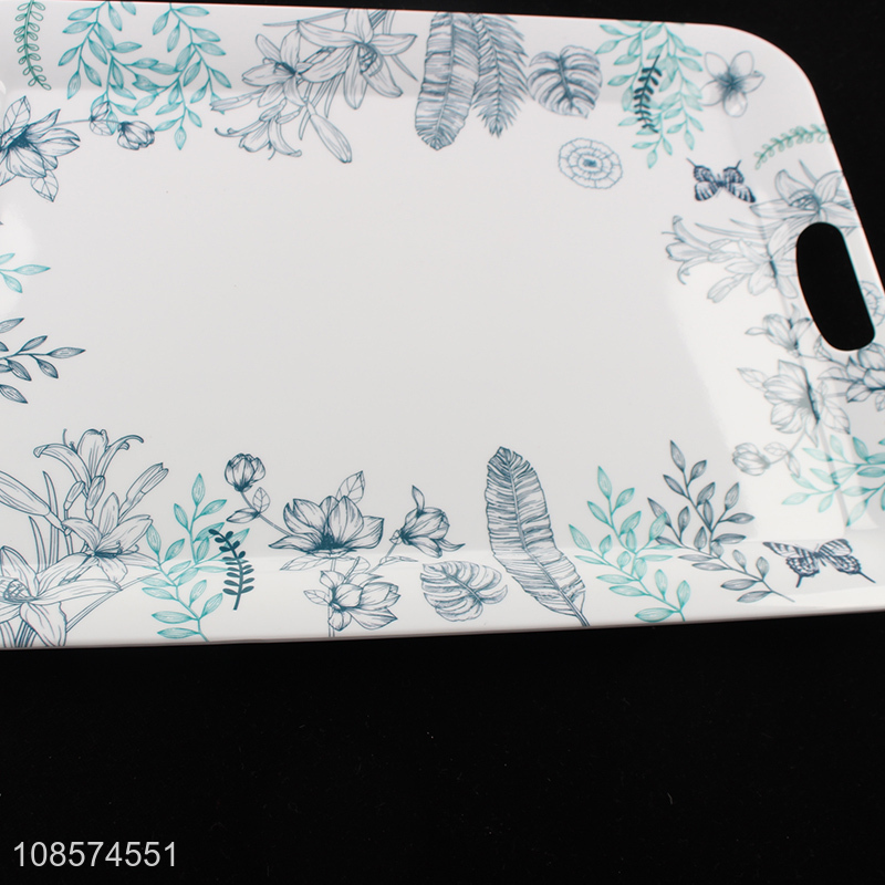 Low price home restaurant tableware melamine plate with handle