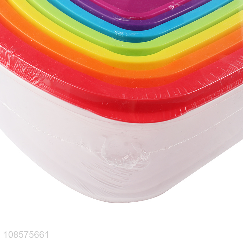 Wholesale 7pcs/set rectangular plastic food storage box food crispers