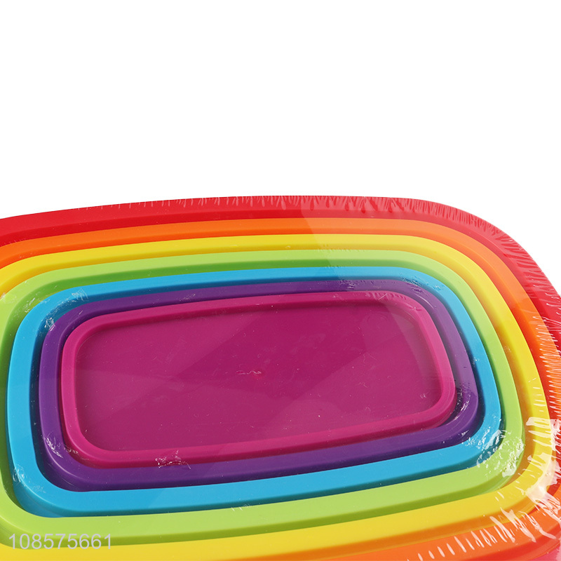 Wholesale 7pcs/set rectangular plastic food storage box food crispers